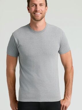 True Classic Men's Short Sleeve Classic Crew Neck T-Shirt - Heather Gray Size S